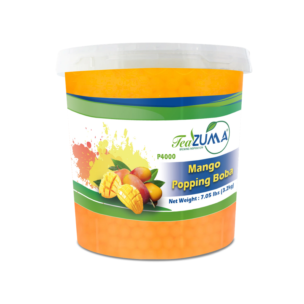 TEAZUMA MANGO POPPING BOBA 7.5 lbs x 4 Bottle/Case