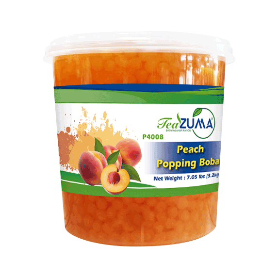 TEAZUMA PEACH POPPING BOBA 7.5 lbs x 4 Bottle/Case