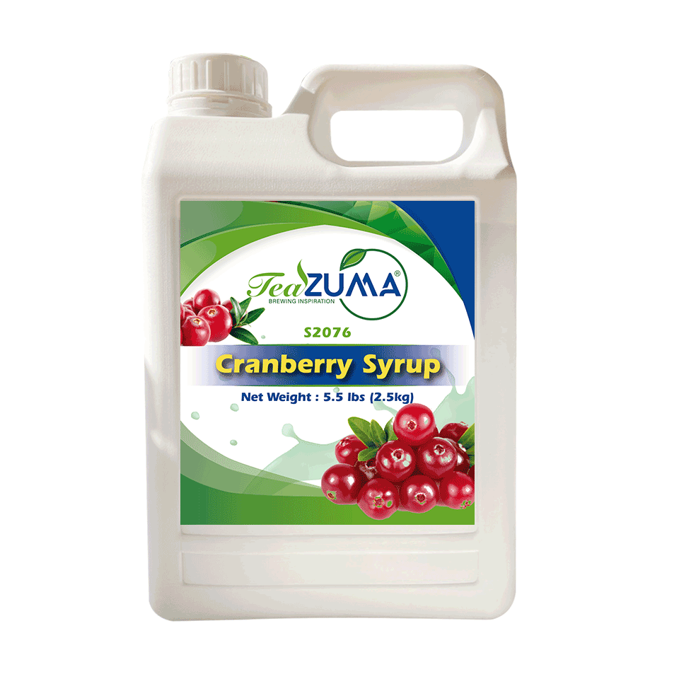 TEAZUMA CRANBERRY SYRUP 5.5 lbs x 6 bottle/Case 33 lbs