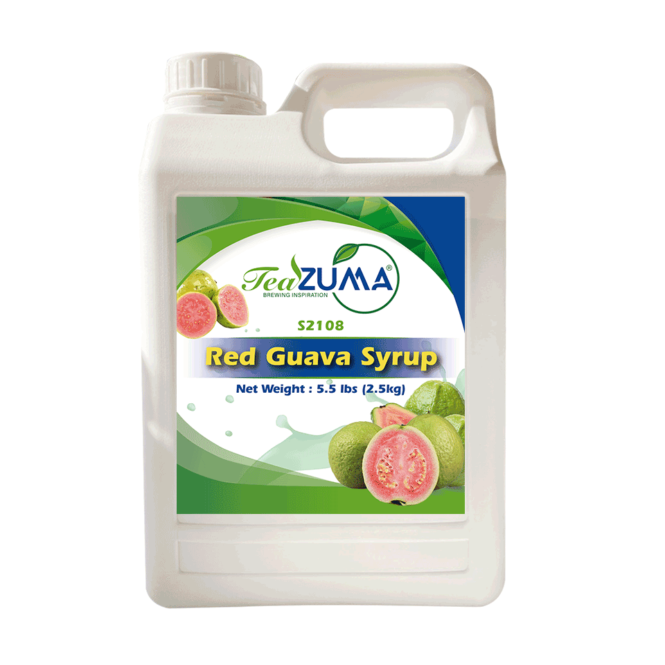 TEAZUMA RED GUAVA SYRUP 5.5 lbs x 6 bottle/Case 33 lbs