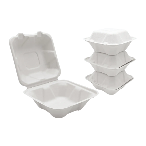 TOGO WARE 6 INCH Sugarcane 1 Compartment Burger Box 500pcs/Carton