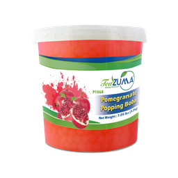 [P1068] TEAZUMA POMEGRANATE POPPING BOBA 7.5 lbs x 6 Bottle/Case 30 lbs