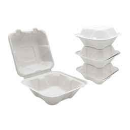 [T1000] TOGO WARE 6 INCH Sugarcane 1 Compartment Burger Box 500pcs/Carton